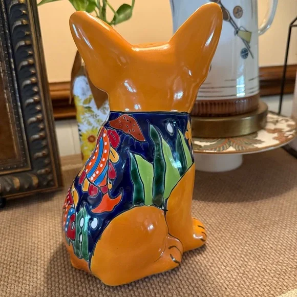 Handcrafted Talavera French Bulldog~Mexican folk art pottery - Picture 5 of 11